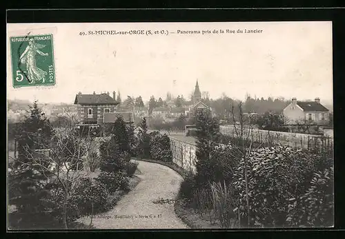 AK St-Michel-sur-Orge, Panorama pris de la Rue du Lancier