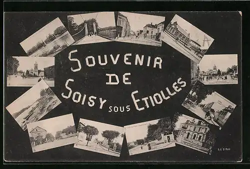 AK Soisy-sous-Etiolles, Stadtansichten als Postkarten