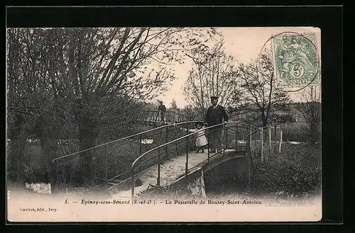 AK Épinay-sous-Sénard, la Passerelle de Boussy-Saint-Antoine