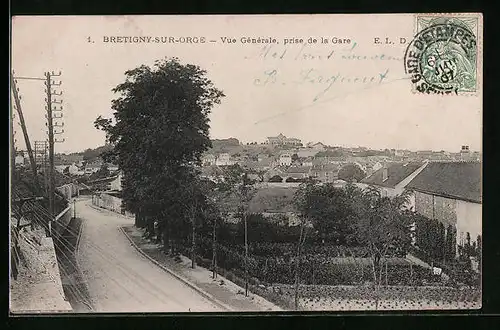 AK Bretigny-sur-Orge, Vue Générale, prise de la Gare