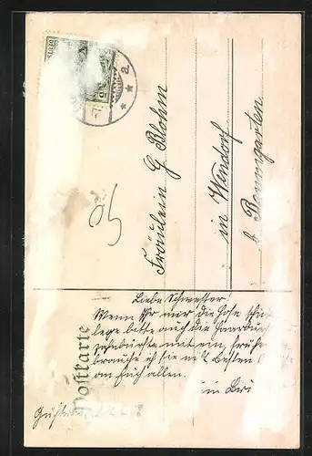 AK Güstrow, Postamt und der Pferdemarkt