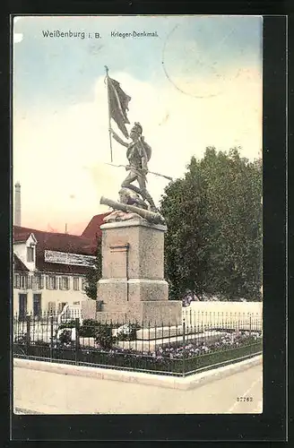 AK Weissenburg i. B., Partie am Kriegerdenkmal