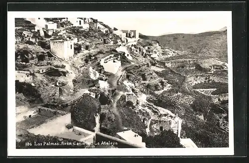 AK Tenerife, Las Palmas, La Atalaya, die Wohnhäuser am Hang