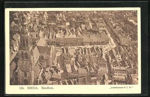 AK Breda, Raadhuis, Fliegeraufnahme der Stadt