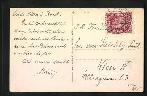 AK Göding / Hodonin, Teilansicht mit Strassenleben