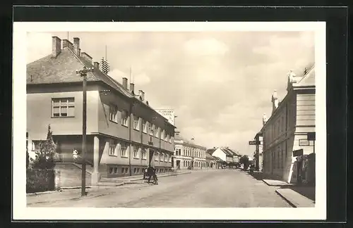 AK Veseli nad Moravou, Teilansicht mit Strassenblick