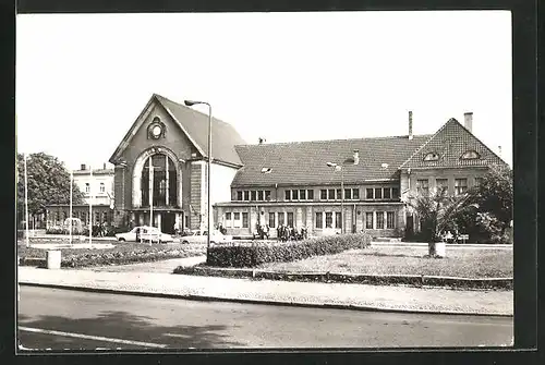 AK Köthen, Partie am Bahnhofsgebäude