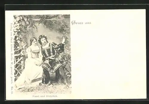 AK Goethe's Faust, Gretchen und Faust