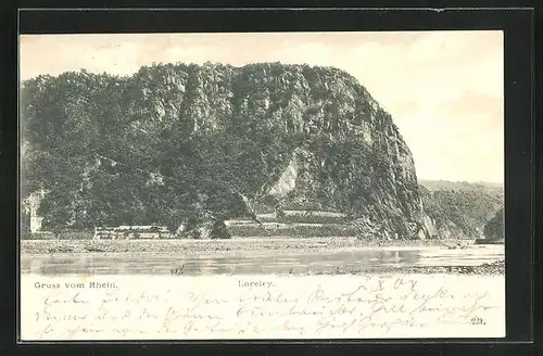 AK Loreley, Rheinpartie mit Felsental