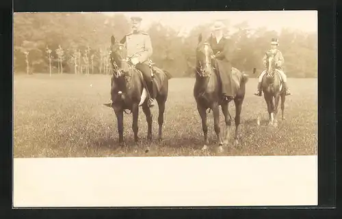 AK Prinz Alfons von Bayern und Familie zu Pferde