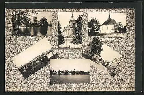 AK Vseruby, Sechs Ansichten aus dem Ort