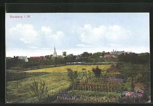 AK Rietberg i. W., Ortsansicht aus der Ferne