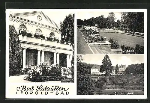 AK Bad Salzuflen, Leopold-Bad, Kurpark und Schwaghof