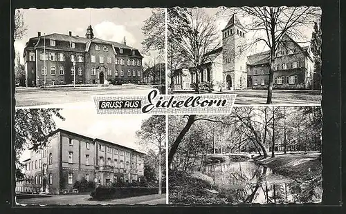 AK Eickelborn, Vier Ansichten aus dem Ort