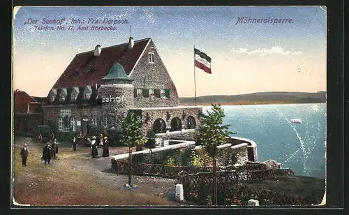 AK Körbecke, Möhnetalsperre und Gasthof Der Seehof