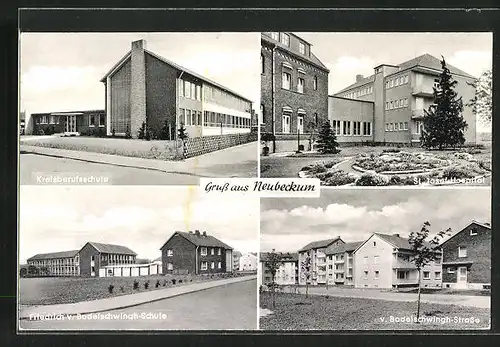 AK Neubeckum /Westf., Kreisberufsschule, St. Josef-Hospital, Friedrich v. Bodelschwingh-Schule und Strasse