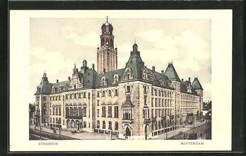 AK Rotterdam, Blick zum Rathaus