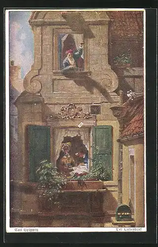 Künstler-AK Carl Spitzweg: Der Liebesbrief
