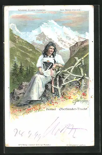 Künstler-AK C. Steinmann Nr. 2004: Berner Mädchen in Oberländer Tracht