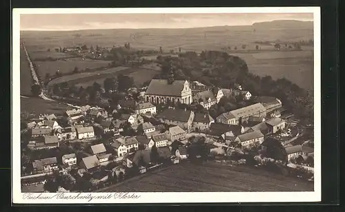 AK Kuckau /Pauschwitz, Fliegeraufnahme mit Kloster