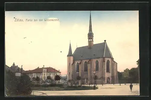 AK Zittau i. Sa., Partie bei der Weberkirche