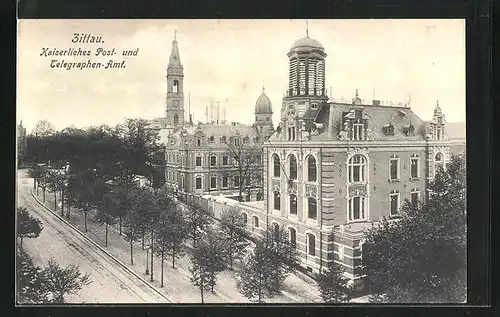 AK Zittau i. Sa., das kaiserliche Post- und Telegraphen-Amt