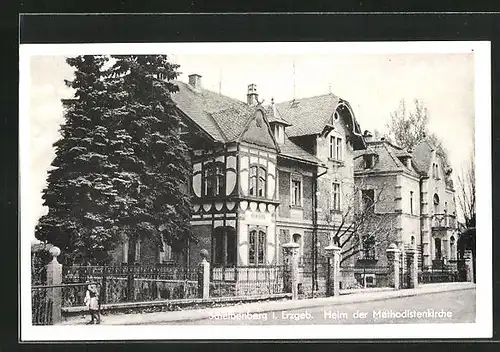 AK Scheibenberg im Erzgebirge, das Heim der Methodistenkirche