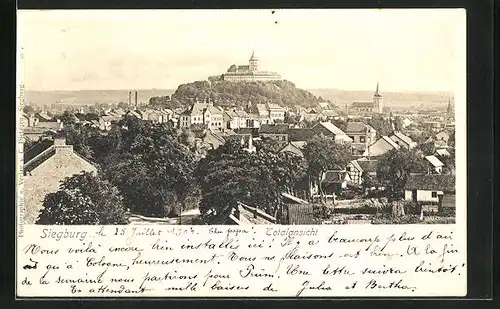 AK Siegburg, Totalansicht mit dem Michaelsberg, die Abtei