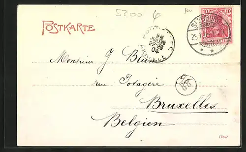 AK Siegburg, Totalansicht mit dem Michaelsberg, die Abtei