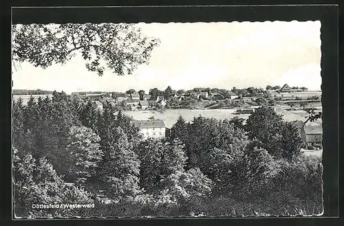 AK Döttesfeld im Westerwald, Blick auf die Siedlung am Waldrand