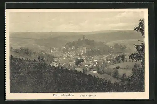 AK Bad Lobenstein, Blick v. Gehege auf den gesamten Ort im Tal