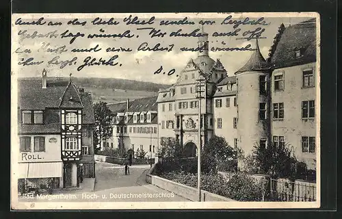 AK Bad Mergentheim, Partie vor dem Hoch- und Deutschmeisterschloss