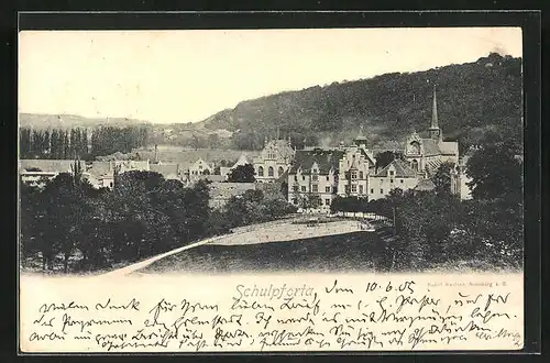 AK Schulpforta, Blick auf die Villen am Waldrand