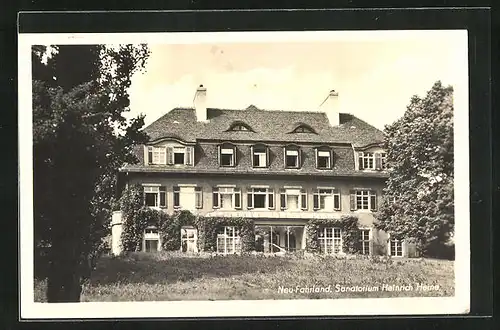 AK Neu-Fahrland, Vorderansicht des Sanatorium Heinrich Heine