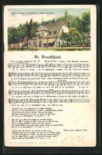 Lied-AK Anton Günther Nr. 25: Da Draakschänk, Breitenbach im Erzgeb., die Dreckschänke