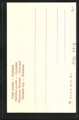 Künstler-AK Werbung, Mann spielt für die Kameraden sein Blasinstrument