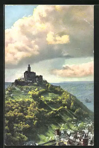 Künstler-AK Photochromie Nr. 2437: Schloss mit Blick ins Tal, Ortsansicht