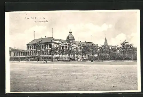 AK Zwickau i. Sa., Platzpartie vor der Ingenieurschule