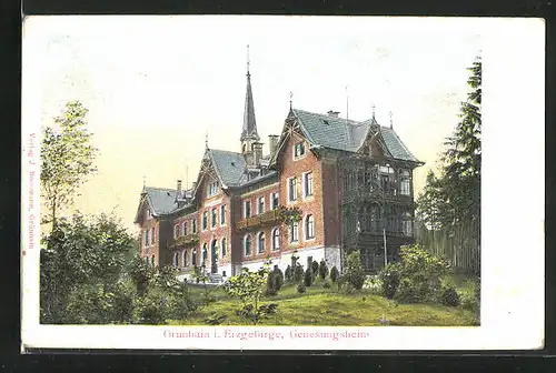 Relief-AK Grünhain i. Erzgeb., Partie am Genesungsheim