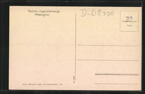 AK Rittersgrün im Erzgeb., Partie vor der Bezirks-Jugendherberge