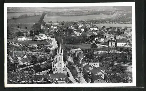 AK Bad Kösen, Ortsansicht mit der Kirche von der Wilhelmsburg aus