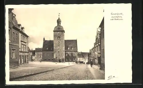 AK Querfurt, das Rathaus am Marktplatz