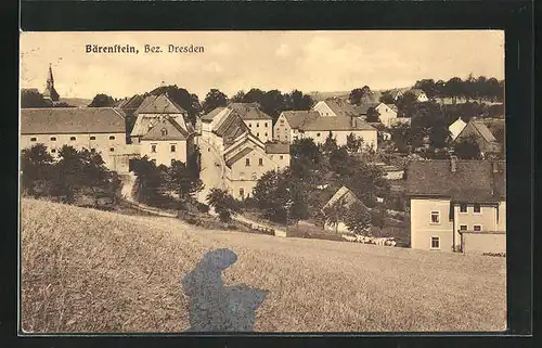 AK Bärenstein, Blick von den Feldern auf die Ortschaft