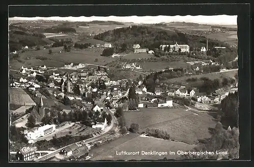 AK Denklingen im Oberbergischen Land, Fliegeraufnahme der gesamten Ortschaft