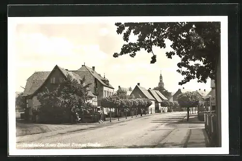 AK Hirschfelde, Blick in die Zittauer Strasse