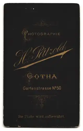 Fotografie H. Pätzold, Gotha, Gartenstrasse 50, Portrait junge Dame mit hochgestecktem Haar