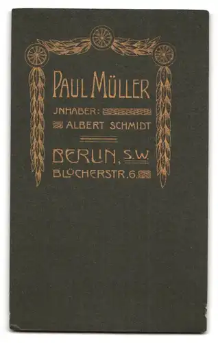 Fotografie Paul Müller, Berlin-SW, Blücherstrasse 6, Portrait junge Dame mit Halskette