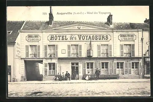 AK Angerville, Hôtel des Voyageurs