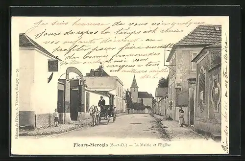 AK Fleury-Merogis, la Mairie et l`Eglise