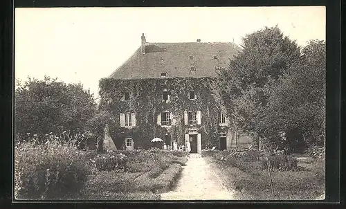 AK Ormoy-la-Rivière, Hotellerie du Moulin de la Planche, facade sud et jardin francais